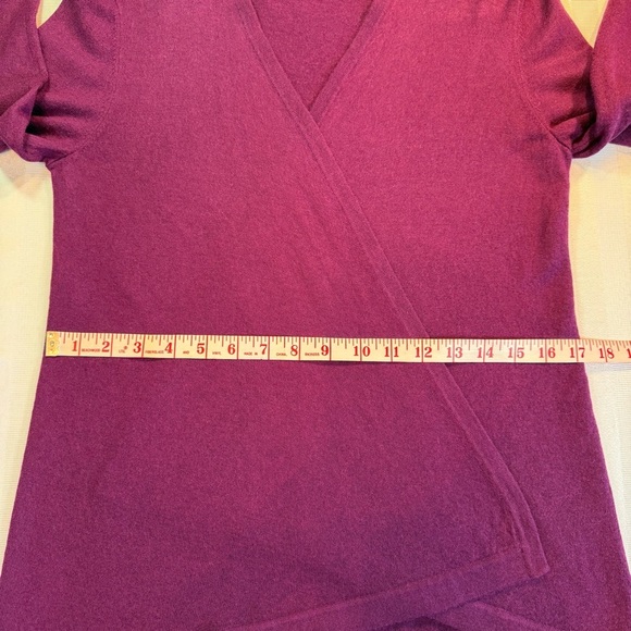 Jones New York Collection Open Front Wool Blend Cardigan Sweater Sz M Magenta - Picture 7 of 14